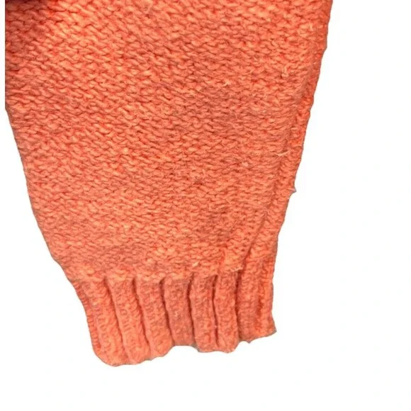 Tommy Bahama Chunky Cotton Cable Knit Sweater Hoody Womens Size M Coral pullover - Picture 6 of 11